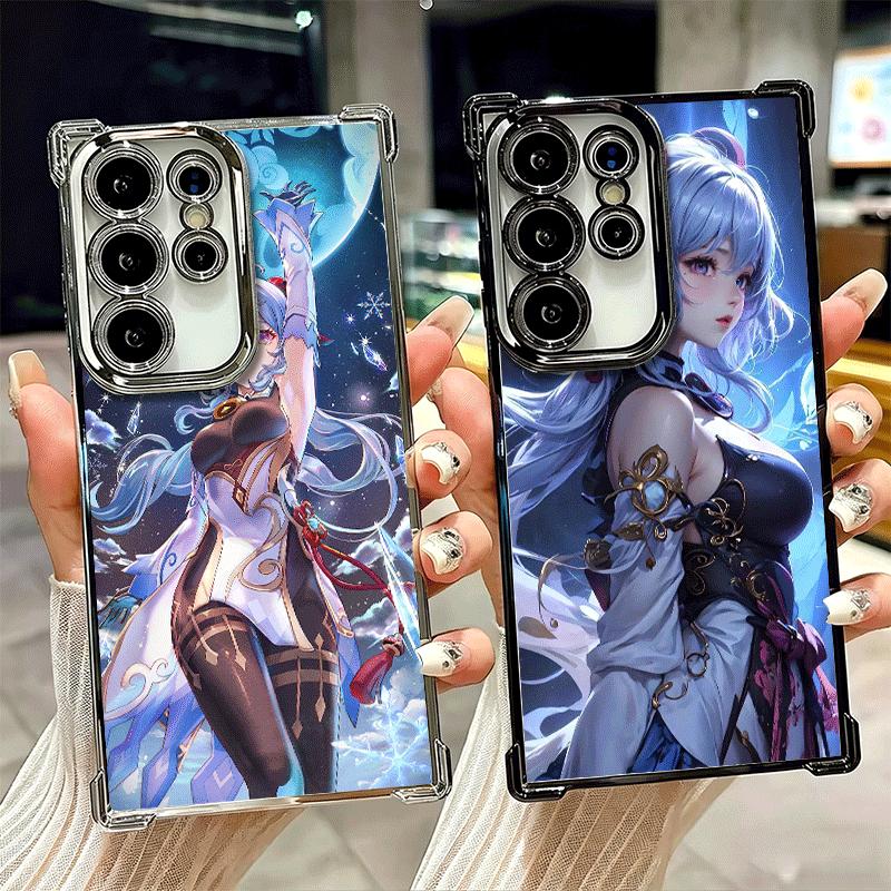 Genshin Impact Ganyu Plating Phone Case For Samsung Galaxy S24 S25 FE S26 Edge S23 Ultra S22 S21 Plus S20 Anti-Fall Airabag Cove