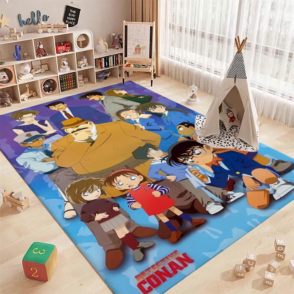 Detective Conan Anime Character Collection Theme Rug Thick Nonslip Carpet For Kids Bedroom Play Area Home Party Decor Great Holiday Gift