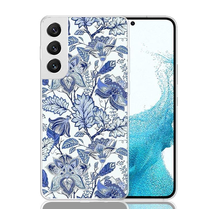 Blue And White Porcelain Phone Case For Samsung Galaxy S26 S25 Edge S24 S23 FE S22 Ultra S21 Plus S20 + Fundas Cover Coque Galax