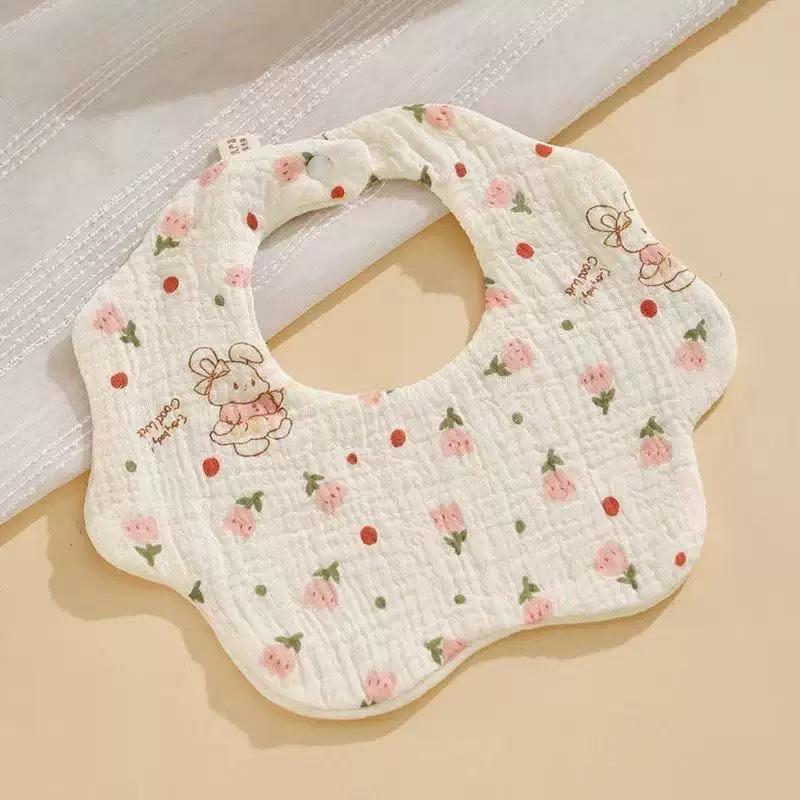Class A Pure Cotton Petal Bib 360 Degree Rotating Breathable Absorbent Newborn Saliva Towel Baby Bib