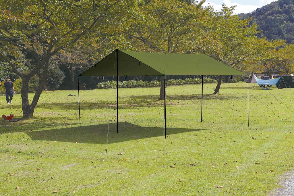 OUTDOOR MAN QUADRADO TARP Olivgrönt presenningstält Rectatarp öppen presenning UV-behandling UV-skydd Vattentät tryckbeständig förvaringspåse ingår BBQ KOTT-009K