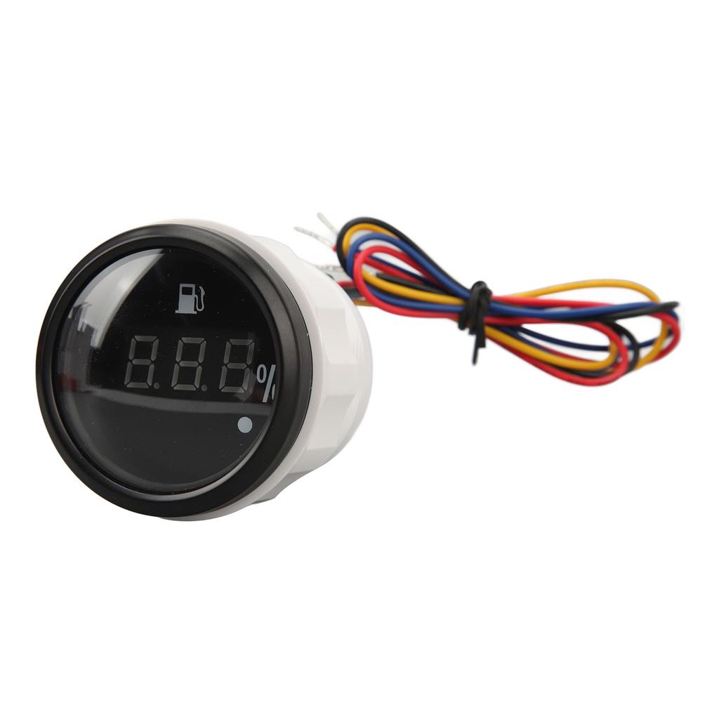 52mm Fuel Level Meter DC 9‑32V Black Disc Black Lid Digital Fuel Gauge for RVs Yachts Fishing Boats