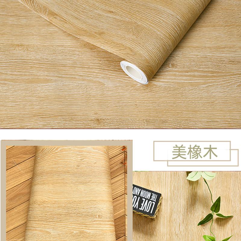 Thickened Wood Grain PVC Waterproof Sticker Cabinets Desktop Door Furniture Refurbished Decorative Film Self-adhesive Wallpaper