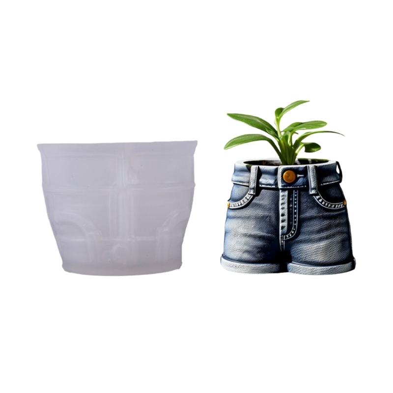 

Creative Gardening Silicone Mold For Unique Jeans Planter Resin Casting Jewelry Craft DIY Art Projects 1