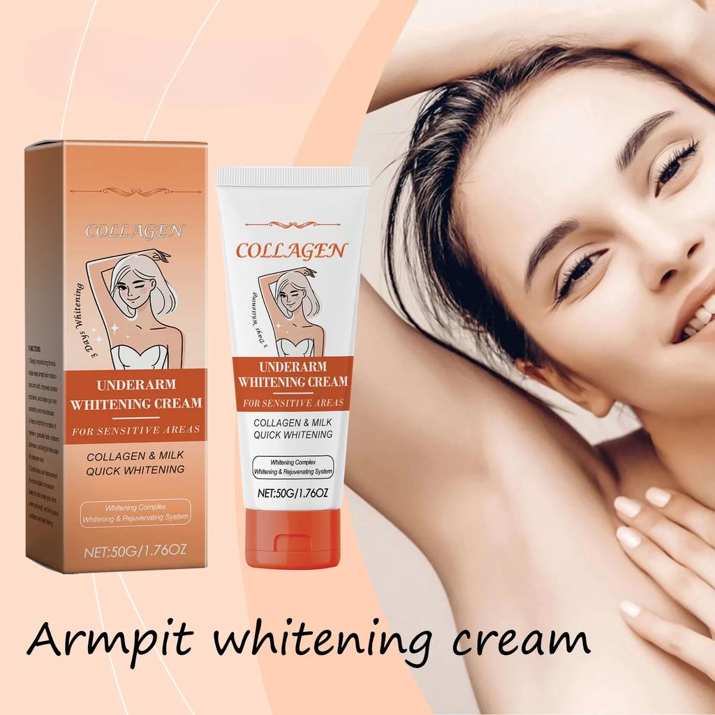 Kolagenový bělící krém na podpaží, klouby, kolena, rozjasňující tón pleti, dlouhotrvající hydratační, vyhlazující, bělící tělové mléko
