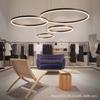 Modern Led Chandelier Home Lighting Brushed Rings Ceiling Mounted Chandelier Lighting Hanging Lamp Gold&Coffee Color