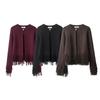 European & American Women's Tassel Button Knit Jacket - Stylish & Trendy