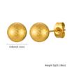 8mm Classic Post Ball Stud Earrings for Women,18k Gold Plated Stainless Steel Anti-allergy Piercing Ear Jewelry