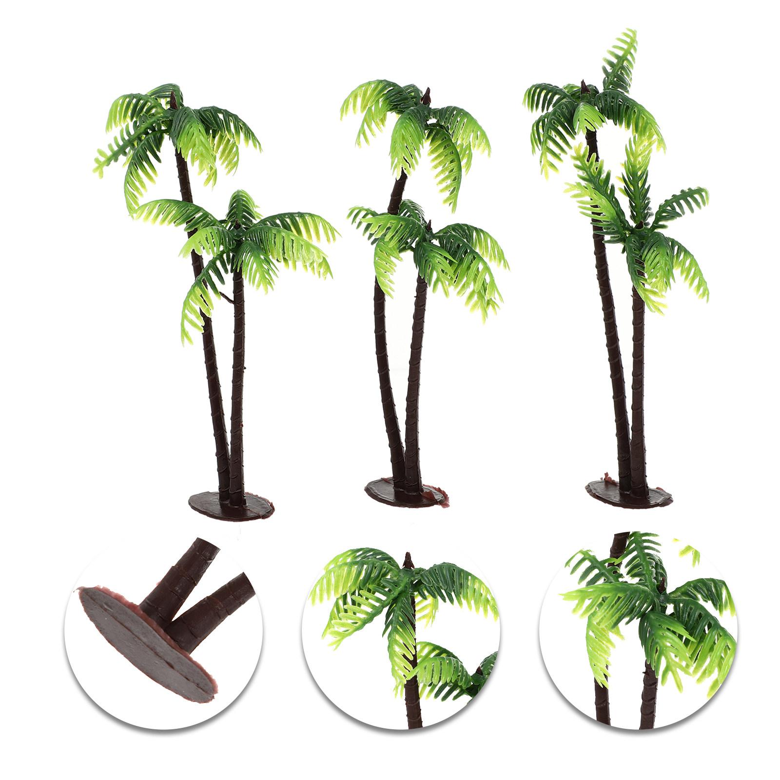 

3Pcs Plastic Coconut Palm Tree Miniature Micro Landscape Supplies Bonsai Craft Garden Decoration Tiny Palm Tree Fairy Garden 12.6X12.6X8.6CM