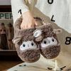 Cute Cartoon Velvet Cotton Slippers Women's Autumn and Winter New Indoor Home Soft Bottom Non-slip Warm Fluffy Slippers