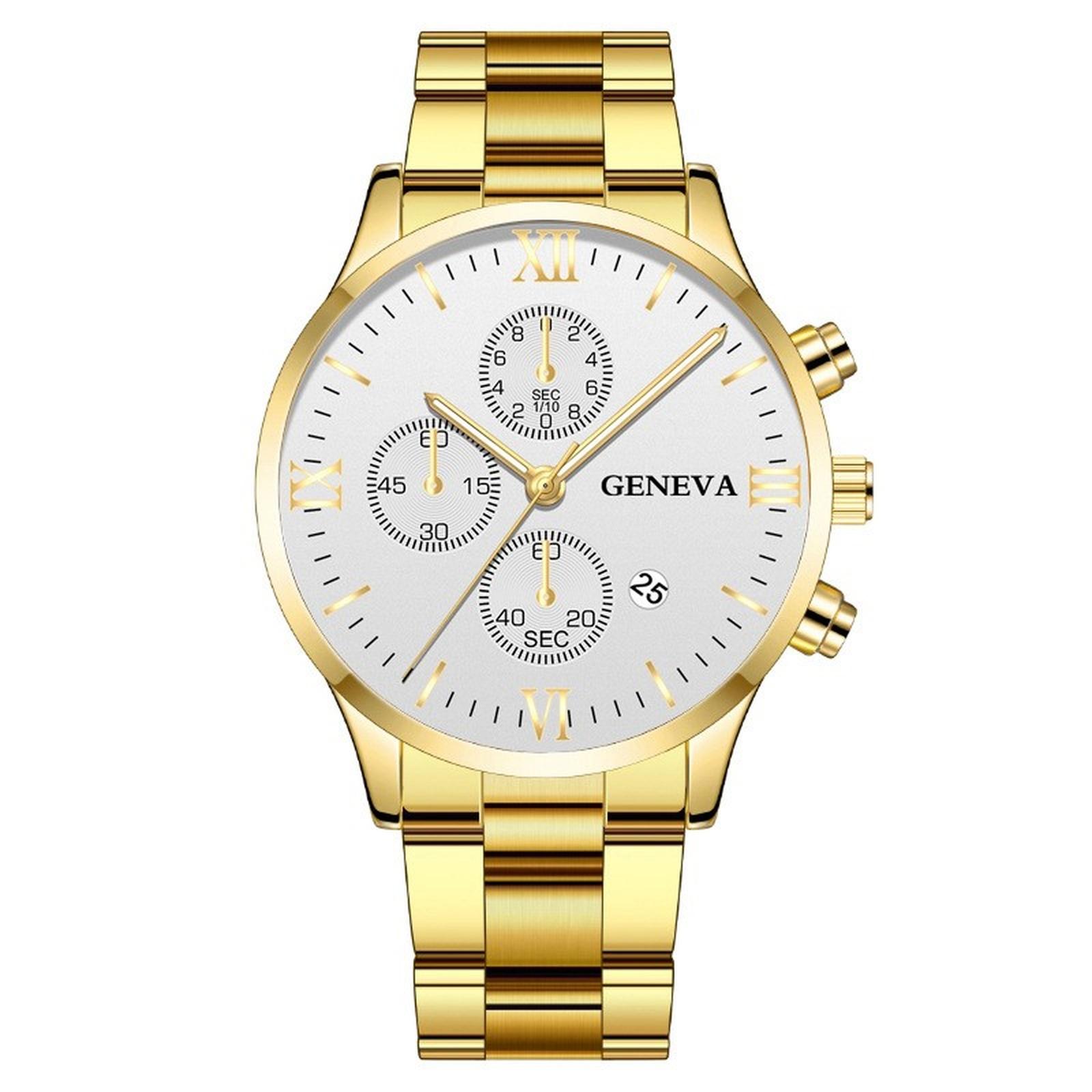 

Мужские кожаные деловые модные часы с ремешком для подарков One Size