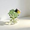Hand Blown Mini Glass Figurines Collectible Tiny Bee Bird Dragonfly Butterfly Sculpture with Stem for Home Office Birthday Anniversary Gift