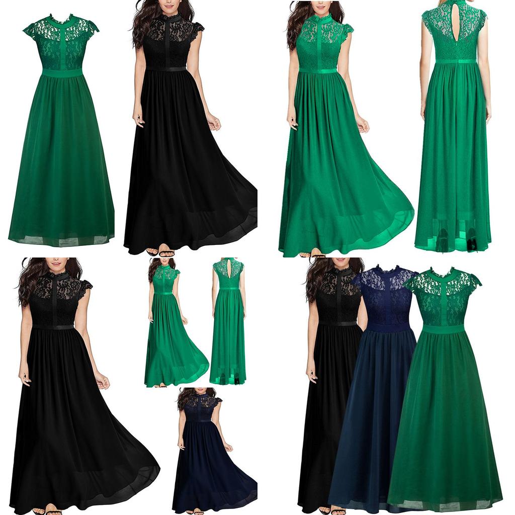 Elegante Vestido de Encaje Hueco para Mujer para Fiestas de Cóctel Ocasiones Formales de Noche
