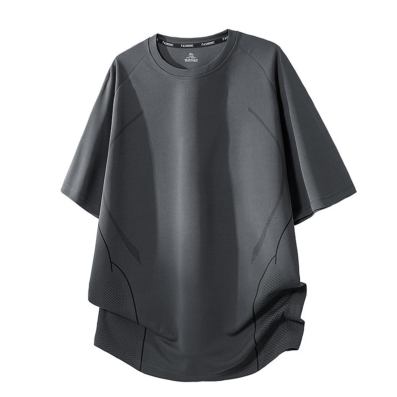 Schnelltrocknendes Sport-T-Shirt Herren Eis Seide Fitness Locker Sommer Dünn Kurzärmlig Laufen Top