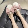 Cute Home Cotton Slippers 2025 Autumn and Winter New Thick-soled Outer Wear Student Fluffy Shoes Bow Cotton Shoes
