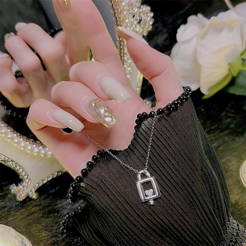 Elegant Heart Lock Key Necklace Women s Trendy Aesthetic Clavicle Chain Gift