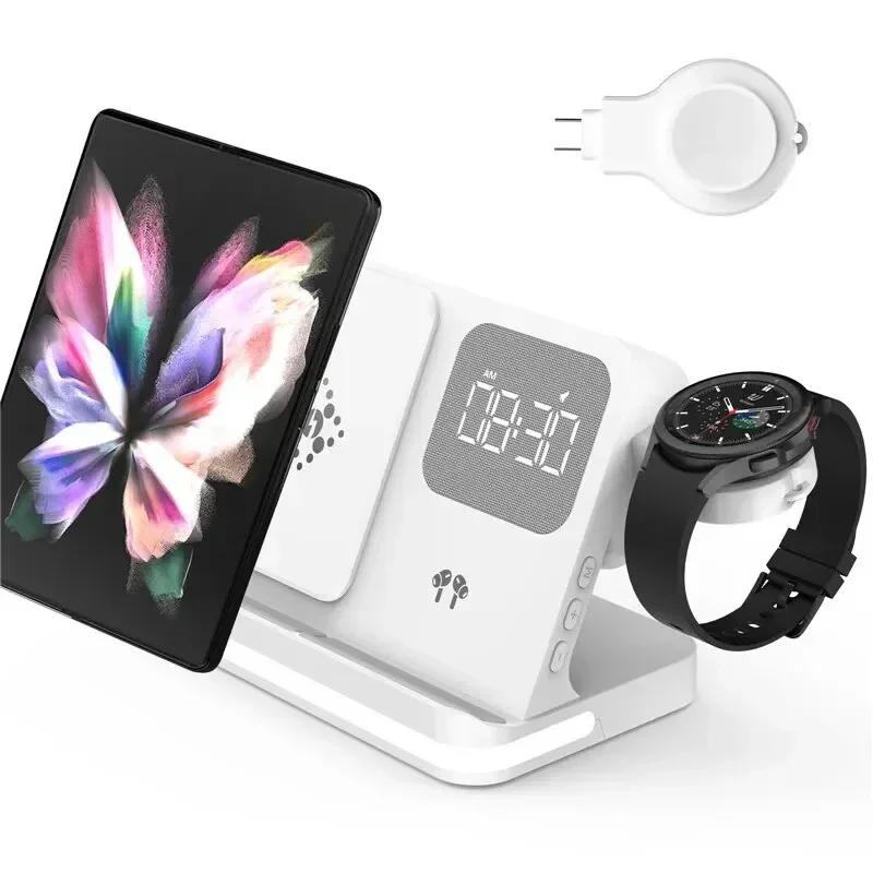 Soporte Cargador Inalámbrico Para iPhone 15 14 Samsung S23 S22 Ultra Fold Z Flip Galaxy Watch iWatch Active Buds Estación de Carga Rápida