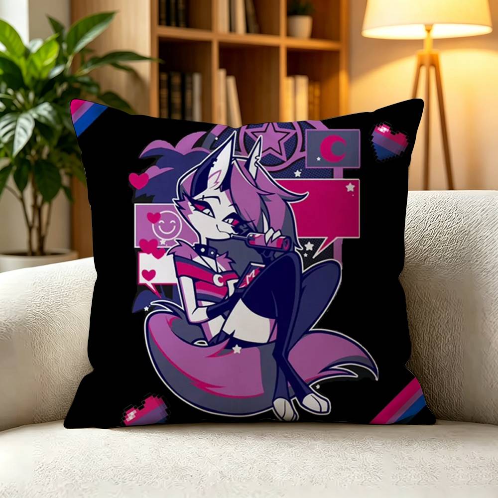 HHelluva Boss Loona Hellhound Teen Demon Pillow Case Square DoubleSided Sofa Cushion Cover Bedroom Bedside Pillow