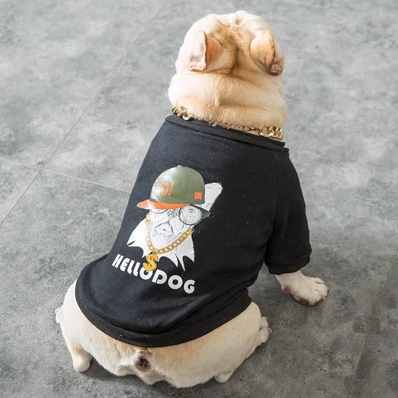 Autumn and Winter French Fighting Dog Clothes Bulldog Schnauzer Medium Dog Autumn Thin Sweater Festive Pet Clothes