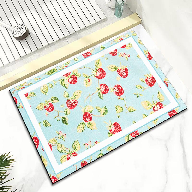 Bedroom Ins Wind Diatom Mud Absorbent Foot Mat Quick Dry Non-slip Mat Toilet Toilet Door Mat Cartoon Carpet