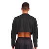 Herren Fransen Wildlederimitat Jacke Cropped Design Reverskragen Langarm Offene Vorderseite Strickjacke 80er Hippie Cowboy Stil