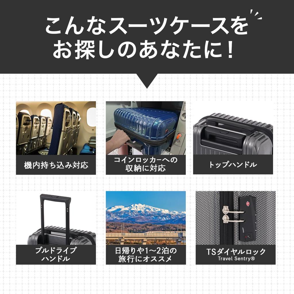 Ace Cresta Coin Locker Dark One Size Carry-On Suitcase, 20L, 2.3kg, 2-3 Nights, Size, 47cm, Green, 06314,