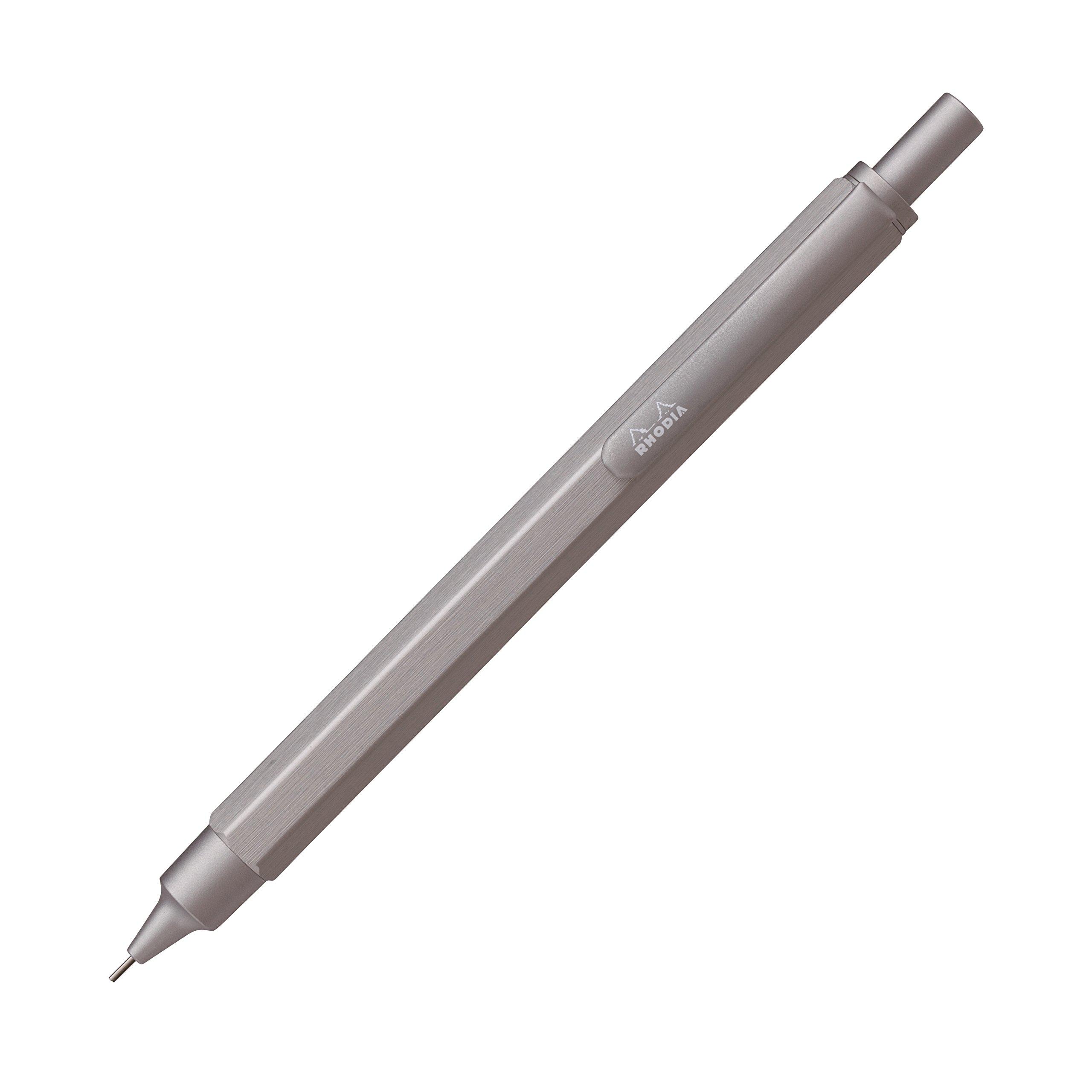 RHODIA Script Mechanical Pencil cf9291 Silver 0.5mm Hexagonal Aluminum Hairline Finish