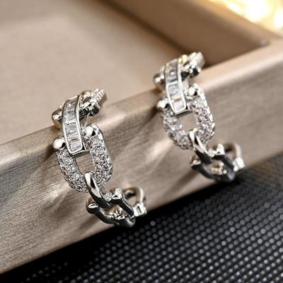 Fashion Classic Personality Zircon Chain Earrings Zirconia Custom Hoop Earrings Fashion Jewelry