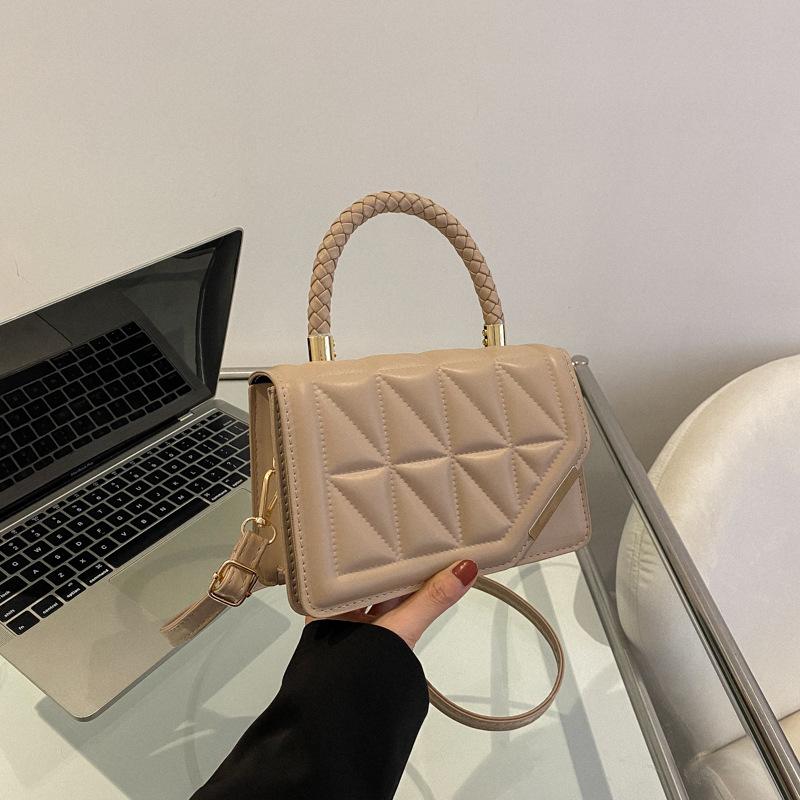 

Сумка жіноча 2024 нова алмазна текстура іноземного стилю портативна маленька квадратна сумка модна однотонна сумка через плече модна сумка-мессенджер хакі