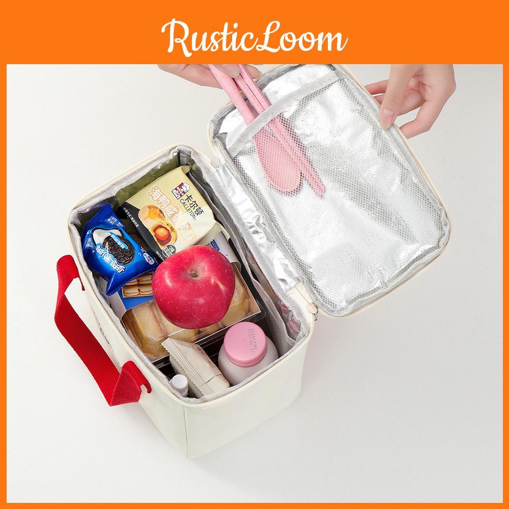 Letter Canvas Contemporary Meal Bag With Heat Retention For Workday Lunches