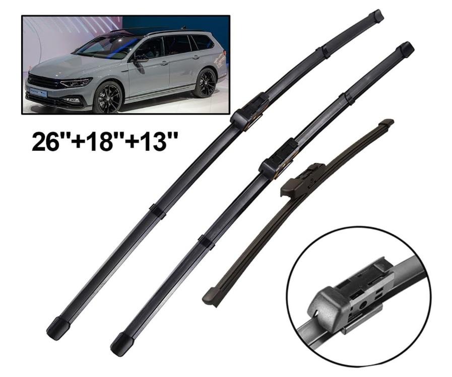

For Volkswagen Passat B8 Variant 2017-2025 Front and rear wipers 26 + 18 + 13 wipers B8 Variant 2017-2023 26 inch + 18 inch + 13 inch