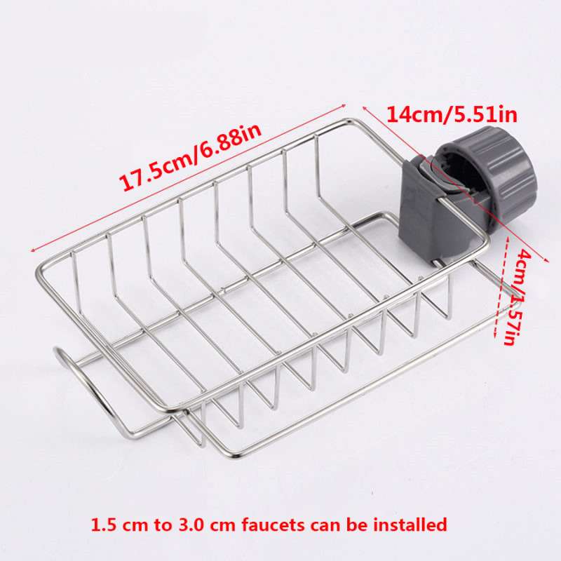Kitchen Stainless Steel Sink Drain Rack Removable Hanging Storage Rack Faucet Rack Kitchen Sponge Dishcloth Storage Accessories