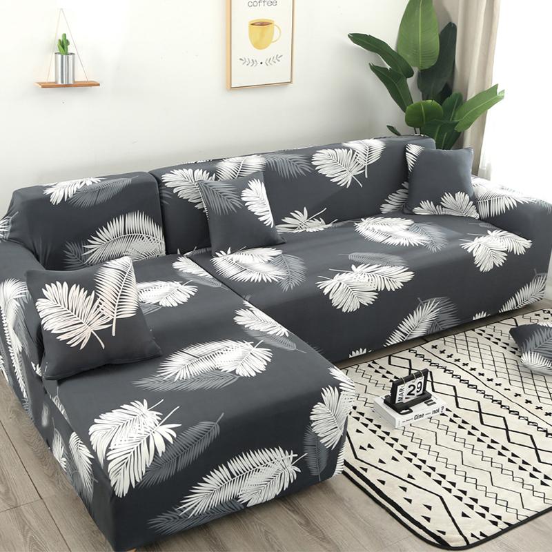 L Shape Corner Sofa Cover Elastic Used For Living Space Printed Cover For Sofa Slipcovers Elasticized 1 /2 /3 /4 Seat