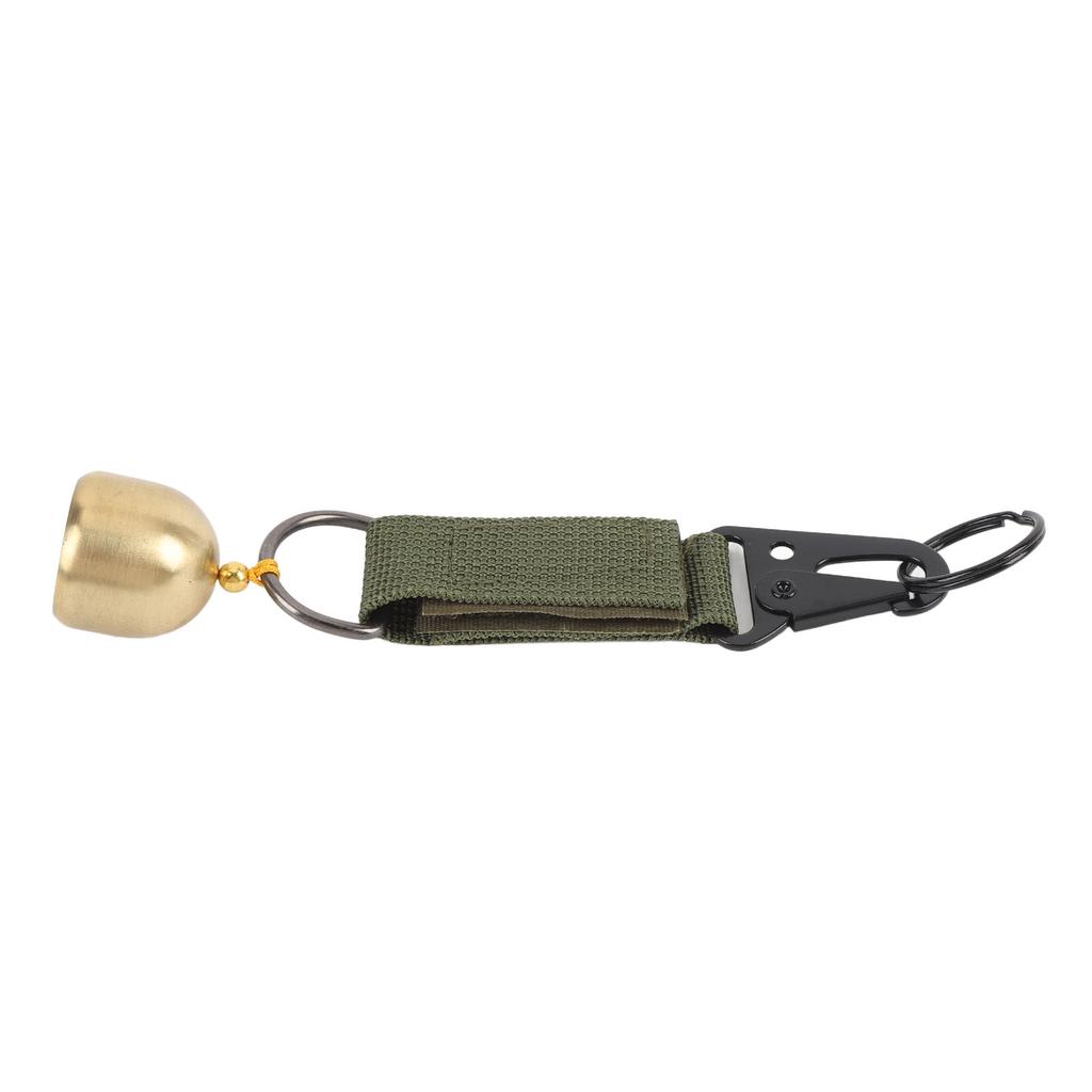 Bear Bell Thickened Webbing Brass with Snap Hook Clear Sound Keychain Bell for Outdoor Climbing Backpack Camping Army