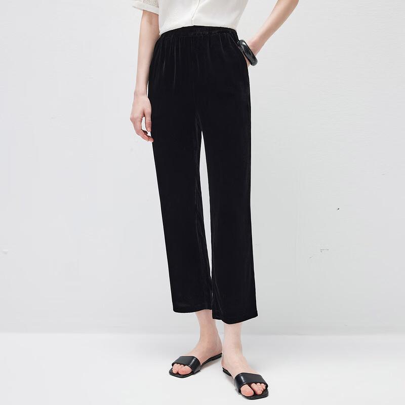 Women's Silk Straight-Leg Trousers
