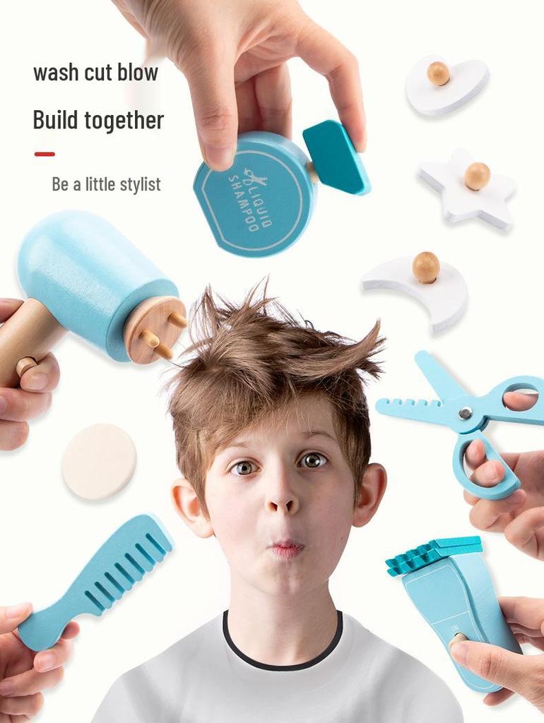 Korean Kids' Wooden Makeup & Hairdressing Pretend Play Set