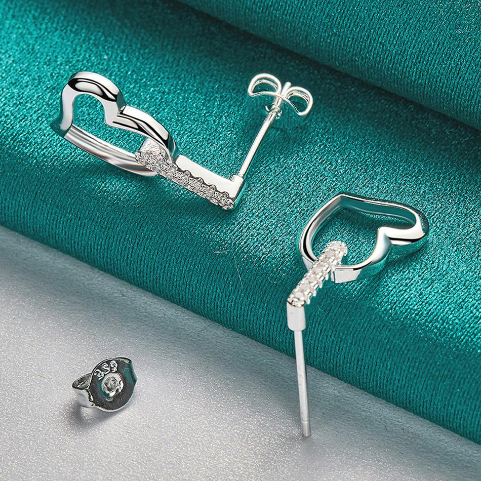 

URMYLADY 925 пробы стерлингового серебра сердечки серьги-гвоздики для женщин свадебная вечеринка модные украшения ME339