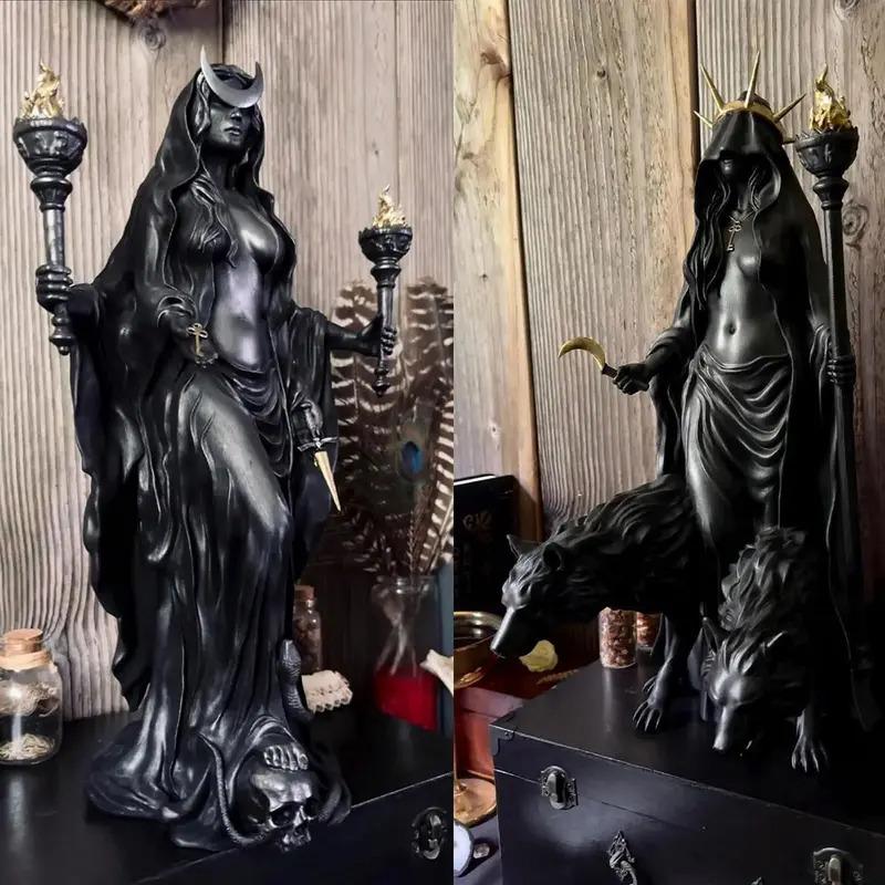 Hekate Niktipolos, The Witch of The Night, Witch of The Night Figurine, Dark Goddess Hecate Altar Sculpture, Pagan Home Decor