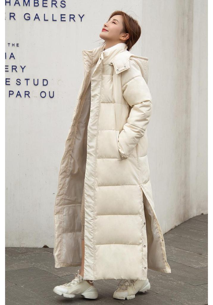 2025 Women's Super Long Over-the-Knee Thick Fashionable Versatile Loose Cotton Padded Coat