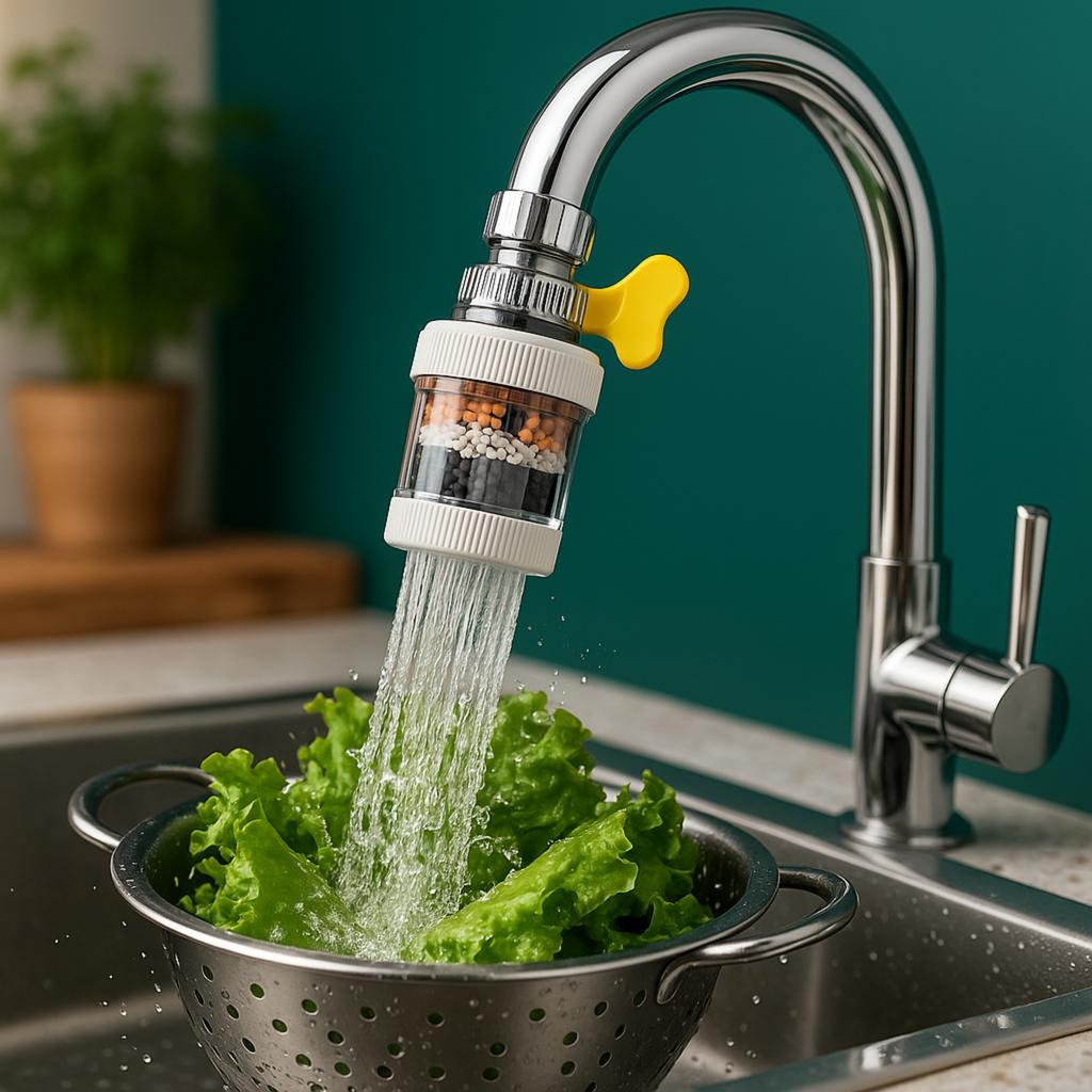Water Filter For Faucet With Rotating Balls Removes Metal Contaminants