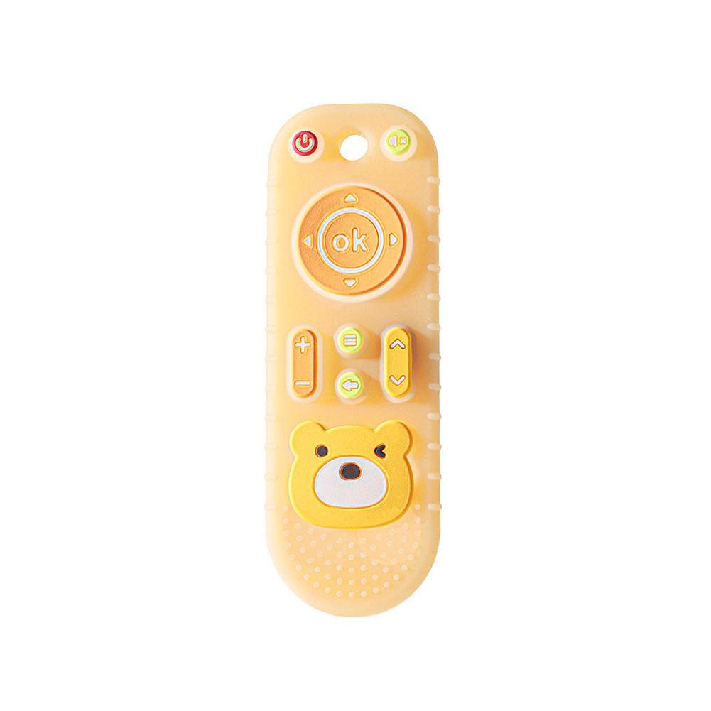 Baby Silicone Remote Control Teether Toys Cartoon Teething Stick Soothing Bite Toys Anti Hand Biting Teether for Infants Toddlers