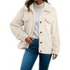 Fall Winter Women's Lapel Fleece Cardigan Long Sleeve Casual Warm Thick Coat For European American