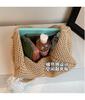 Women Crochet Tote Candy Bag Fashion Knitted Large Capacity Woven Shoulder Bags Solid Color Simple Shopping Bag for Summer Beach