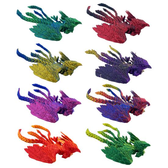 3D Printed Phoenix Toy Articulated Flexible Fidget Bird Figurine Cool Animal Statue Stress Relief Desktop Decoration for Adults