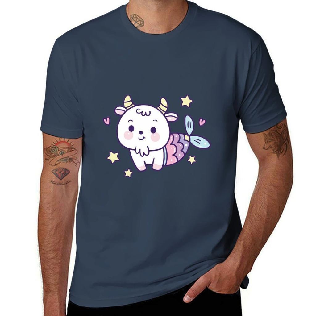 Cartoon Capricorn TShirt Standard Fit Solid Tee Shirt