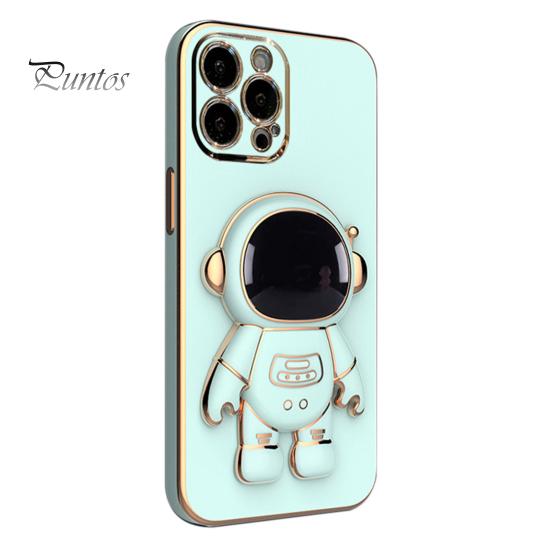 Phone Protective Case Cartoon Foldable Camera Protector Astronaut Mobile Phone Cover with Stand for iPhone 14/Pro/Max (Plus)/Pro Max