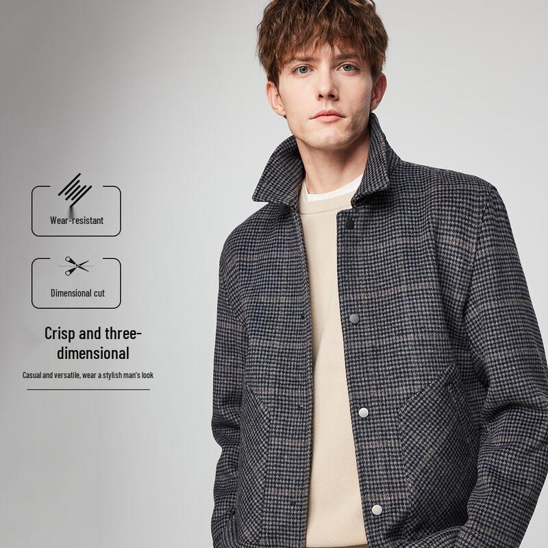 Hodo Men's 53% Wool Blend Casual Jacket