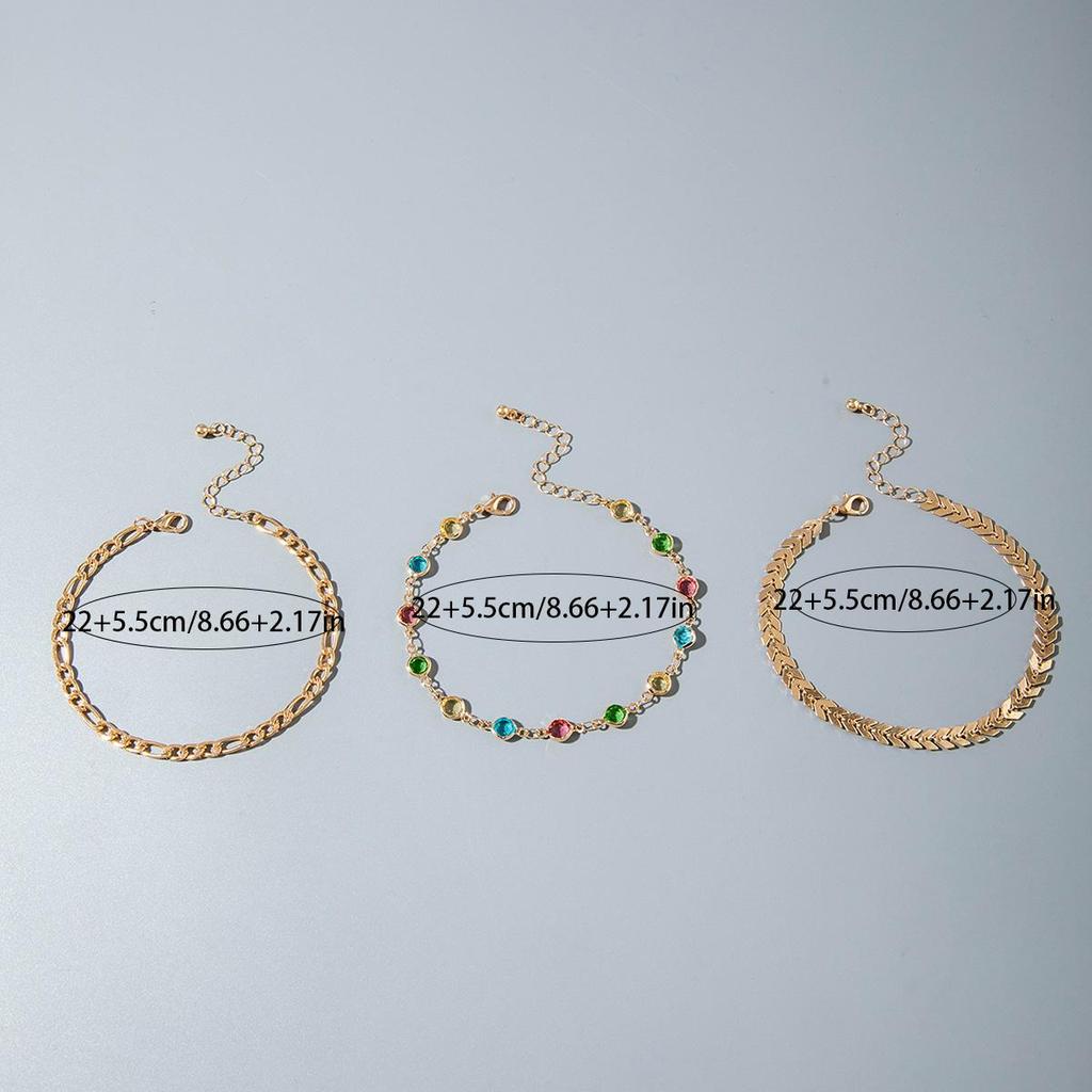 Cross Border Fashion Versatile Creative Airplane Chain Foot Chain Beach Style Fashion Trend Inlaid Rhinestone Three Piece Set Foot Chain