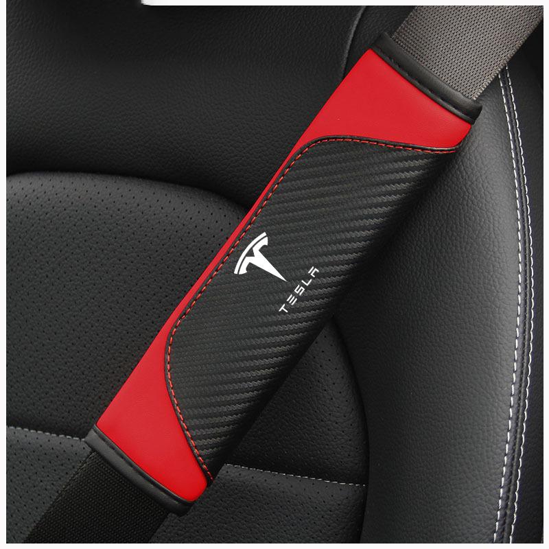 New Car Seat Belt Cover Shoulder Protector Cushion Pad For Tesla Model Y Juniper Model 3 Model S X Cybertruck Auto Accessories