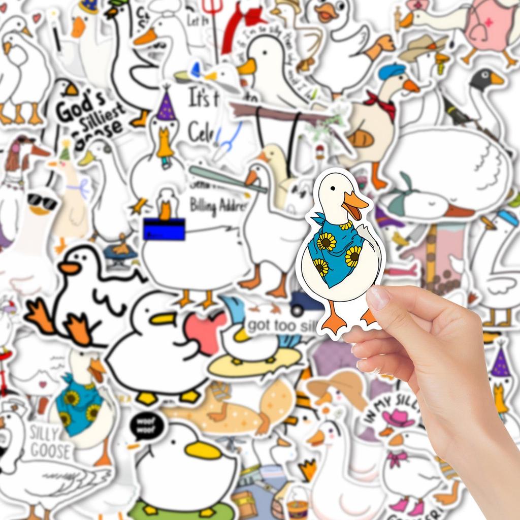 50 Cute Cartoon Duck Waterproof Stickers for DIY Journals & Luggage